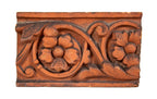 original 19th century red slip glazed ornamental st. louis winkle terra cotta fragment with stamp