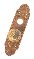 hard to find ornamental cast bronze 19th or early 20th century "mura" pattern salvaged chicago entrance door hardware