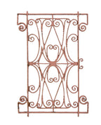custom-designed late 19th century ornamental riveted joint wrought iron exterior residential salvaged chicago window grille