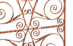 one of two matching 1880's original salvaged chicago heavily ornamented wrought iron residential window guard with nicely weathered finish