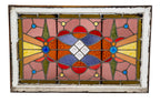 two matching impressive all original and intact 1880s salvaged chicago jeweled stained glass transom windows