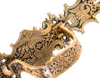 magnificent high victorian 1870s antique american ornamental cast bronze commercial store door handle with eagle and flanking griffins