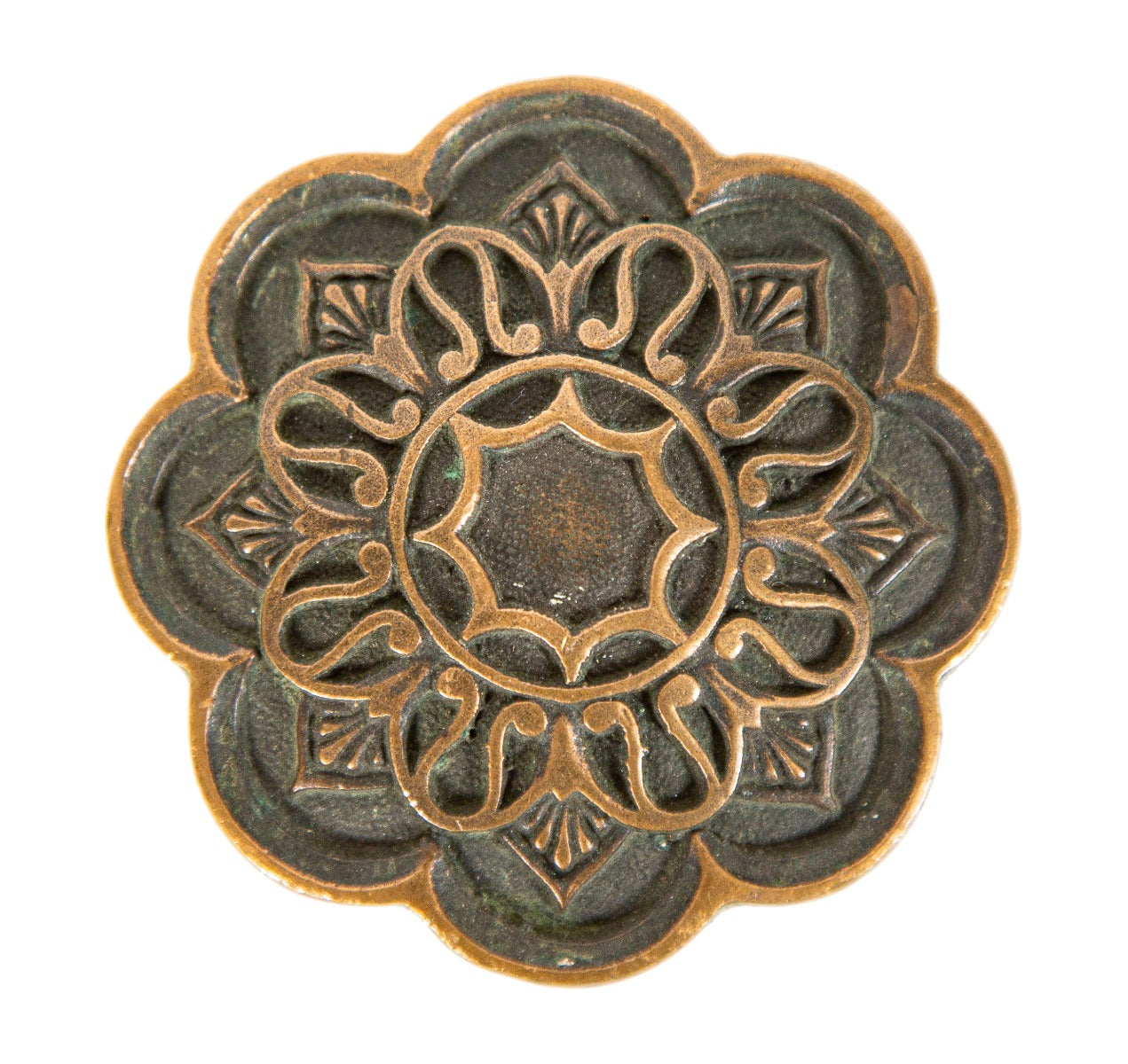 hard to finish moorish style early 20th century ornamental cast bronze "granada" or "cordova" pattern commercial store doorknob