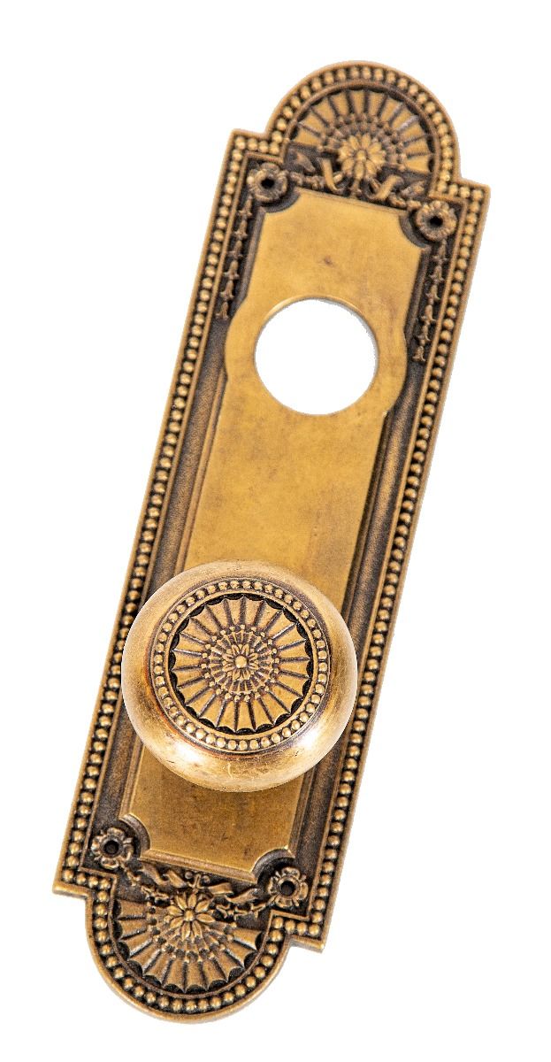 original 1920s cast bronze hardware salvaged from jarvis hunt's 850 lakeshore drive athletic club