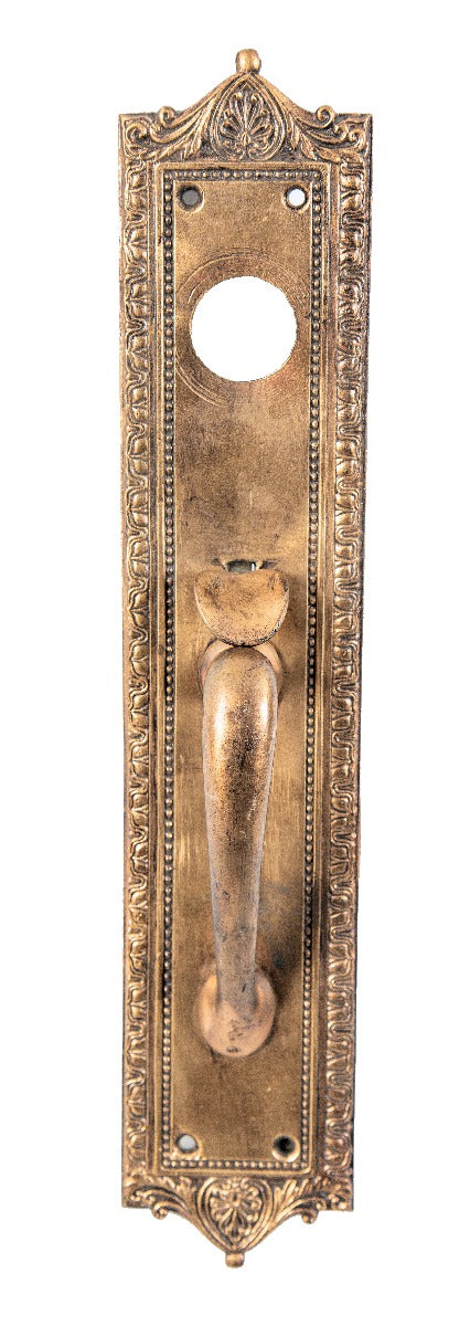 early 20th century antique american ornamental cast bronze oversized chicago commercial store door thumblatch handle