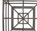 one of four matching original early 20th century custom-designed strongly geometric zinc and glass window from a chicago masonic temple or church