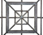one of four matching original early 20th century custom-designed strongly geometric zinc and glass window from a chicago masonic temple or church