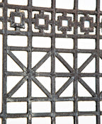 one of four matching original early 20th century custom-designed strongly geometric zinc and glass window from a chicago masonic temple or church