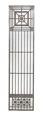 one of four matching original early 20th century custom-designed strongly geometric zinc and glass window from a chicago masonic temple or church