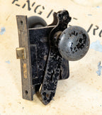 original 1921 complete "old main" chicago post office cast iron office door handles and matching plates with bower-barff finish