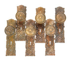 large lot of matching original ornamental wrought bronze roanoke pattern 19th century salvaged chicago door hardware