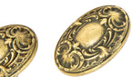 group of four matching ornamental cast brass salvaged chicago yale & towne "navarro" pattern doorknobs