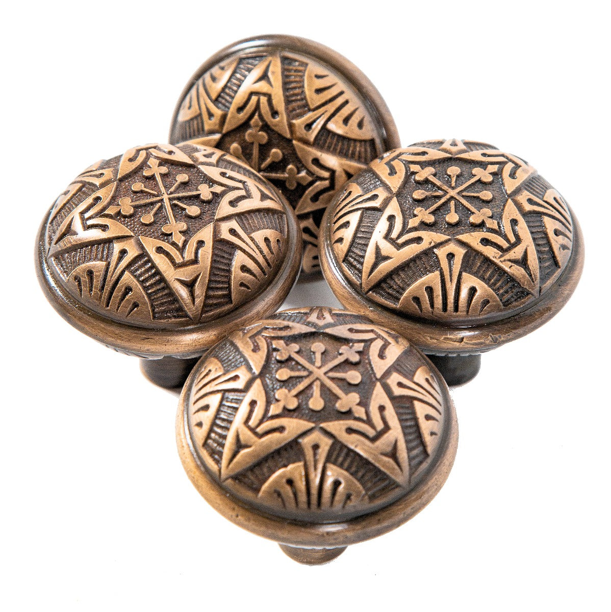 1880s original nicely aged ornamental cast bronze interior residential victorian-era salvaged chicago doorknobs