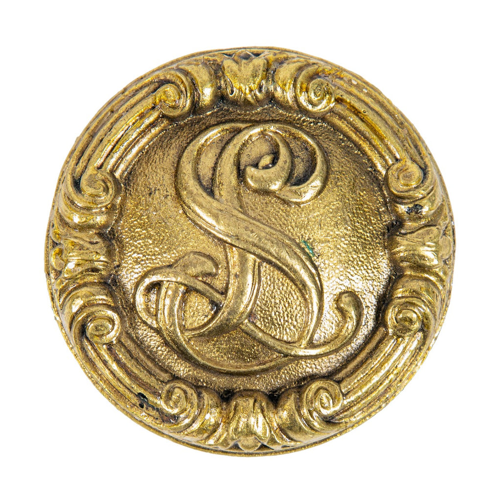historically-important original holabird and roche-designed lasalle hotel monogrammed cast brass guestroom doorknob