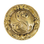 historically-important original holabird and roche-designed lasalle hotel monogrammed cast brass guestroom doorknob