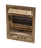 late 19th or early 20th century antique american ornamental cast iron dawson brothers residential gas-burning fireplace insert