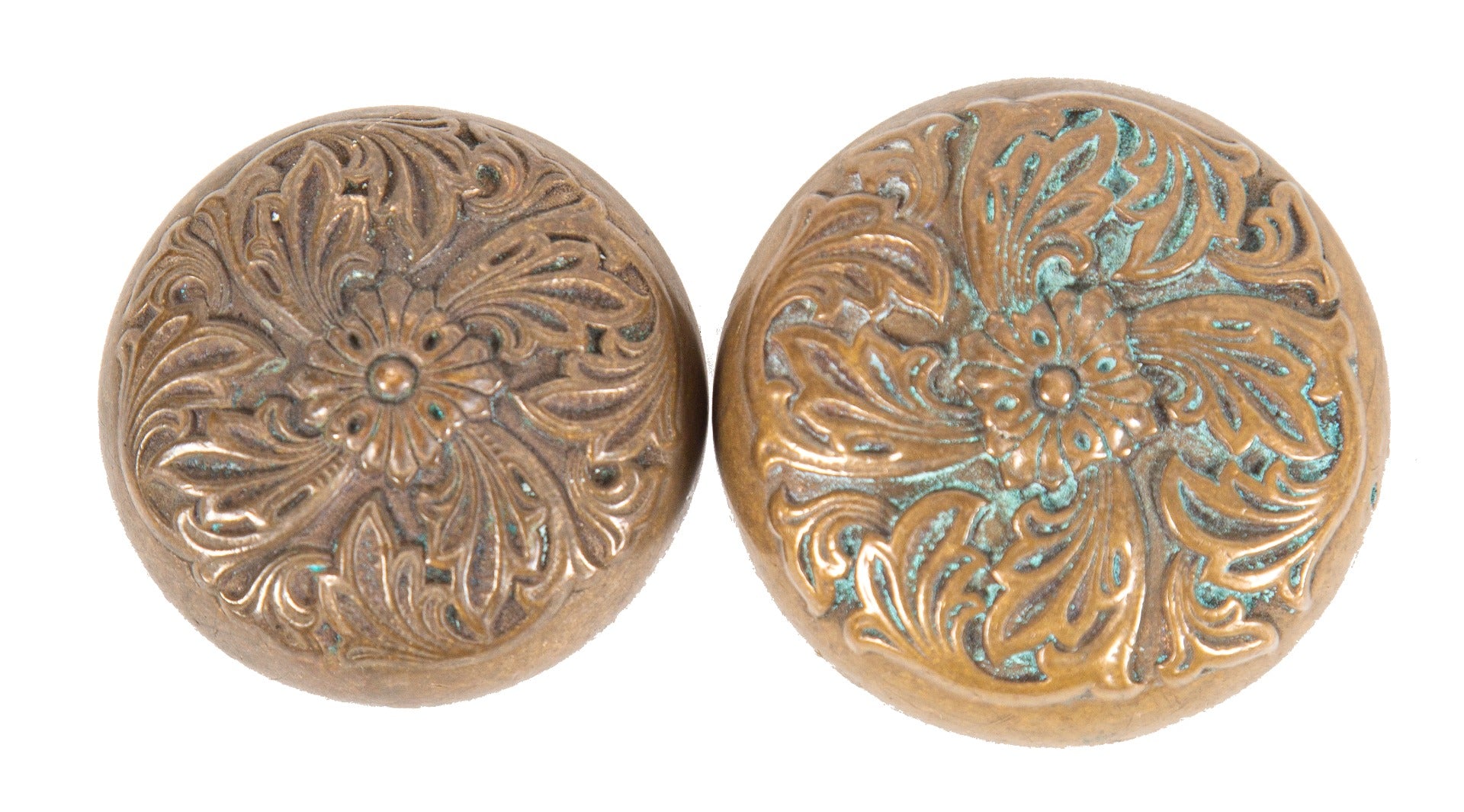 matching set of salvaged chicago antique american architectural cast bronze "panama" pattern entrance door hardware