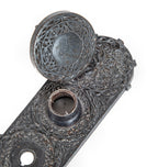 original museum-quality 19th century louis sullivan-designed ornamental cast iron chicago stock exchange utility or lavatory door hardware with bower-barff finish