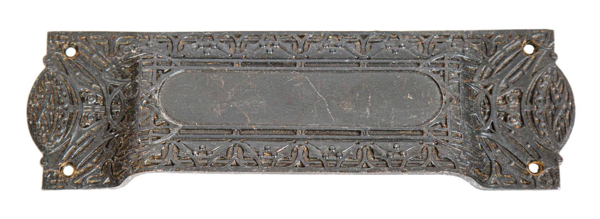 museum-quality 19th century louis h. sullivan-designed ornamental cast iron guaranty building office door mail chute