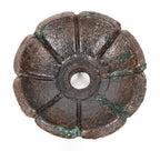 single original late 19th century antique american ornamental cast iron salvaged chicago building facade tie-rod floral rosette