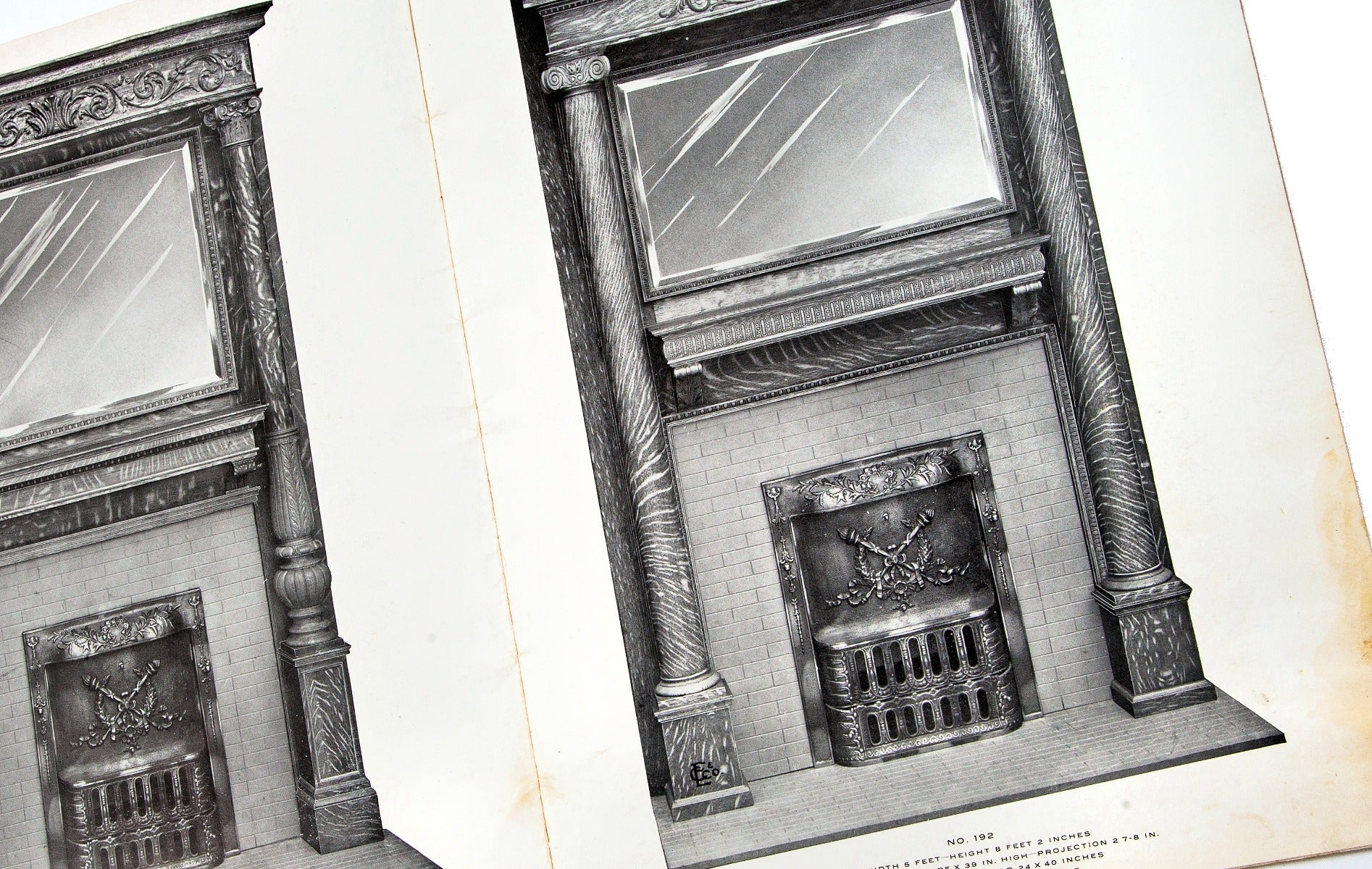 original early 20th century profusely illustrated softbound c. ehman & company "artistic wood mantels" product catalog