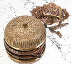 fully functional 1880s original and intact exterior residential antique american victorian-era cast bronze doorbell and t-handle