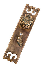 original 19th century antique american ornamental cast bronze salvaged st. louis exterior residential "empire" pattern entrance door hardware