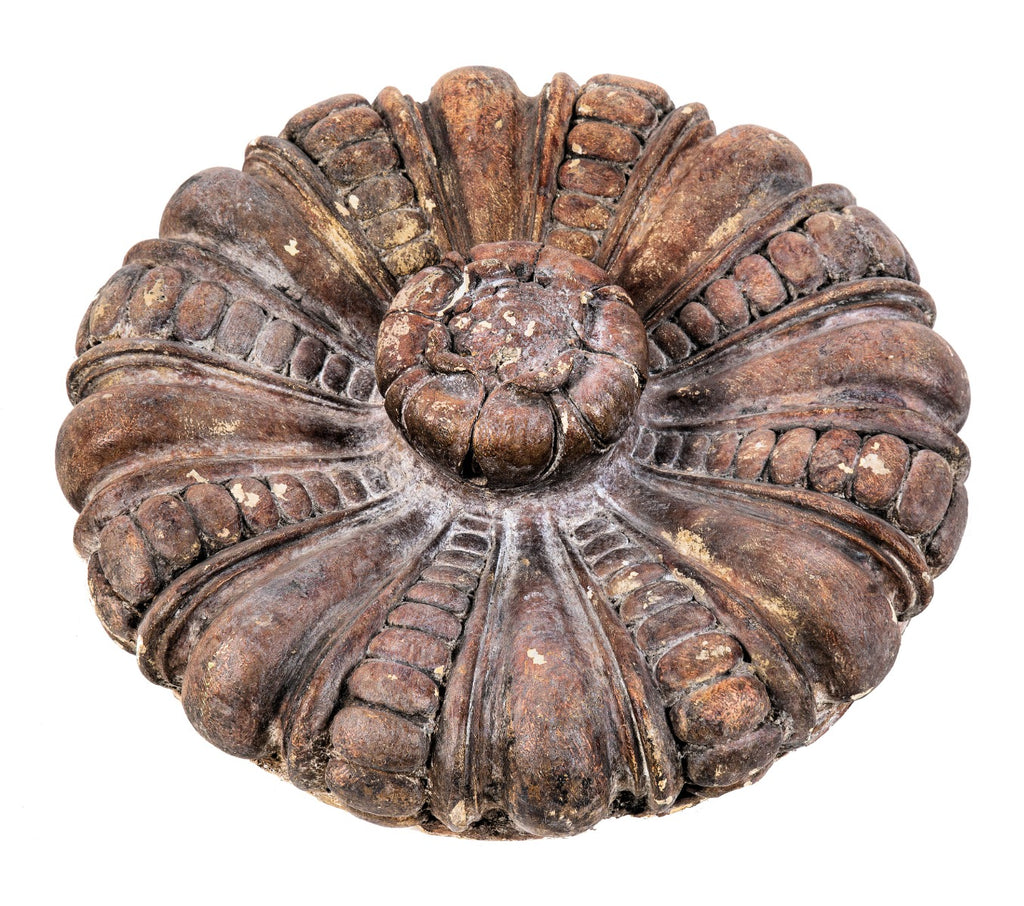 oversized c. 1921 historically important cast plaster logan square masonic temple "ionian hall" ceiling rosette with nicely aged surface patina