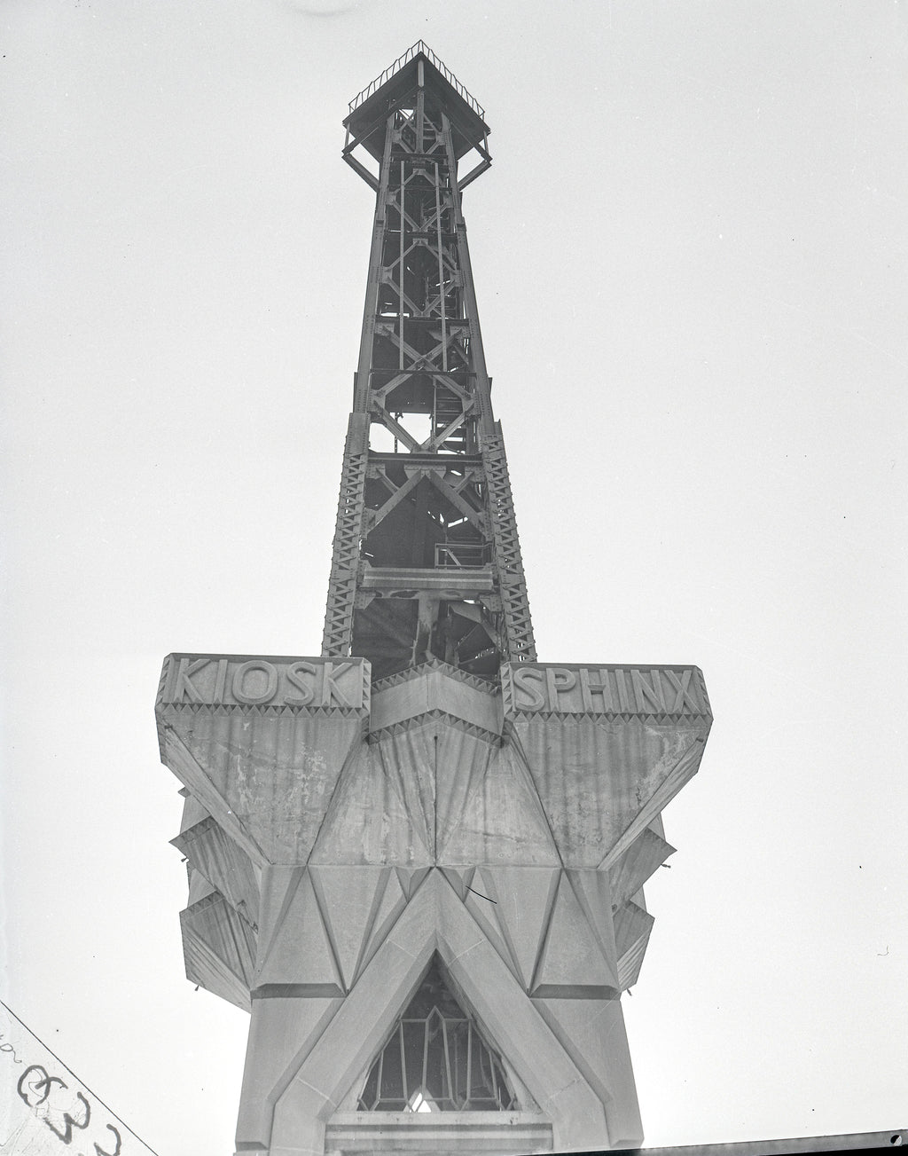 unearthed 1930s washington porter ii kiosk sphink riveted joint steel tower fragment