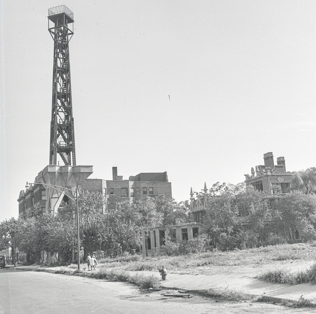unearthed 1930s washington porter ii kiosk sphink riveted joint steel tower fragment