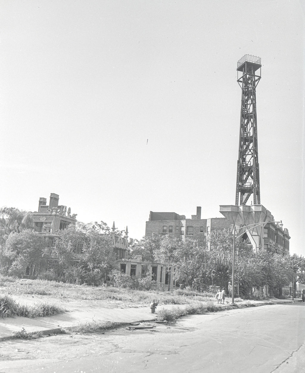 unearthed 1930s washington porter ii kiosk sphink riveted joint steel tower fragment