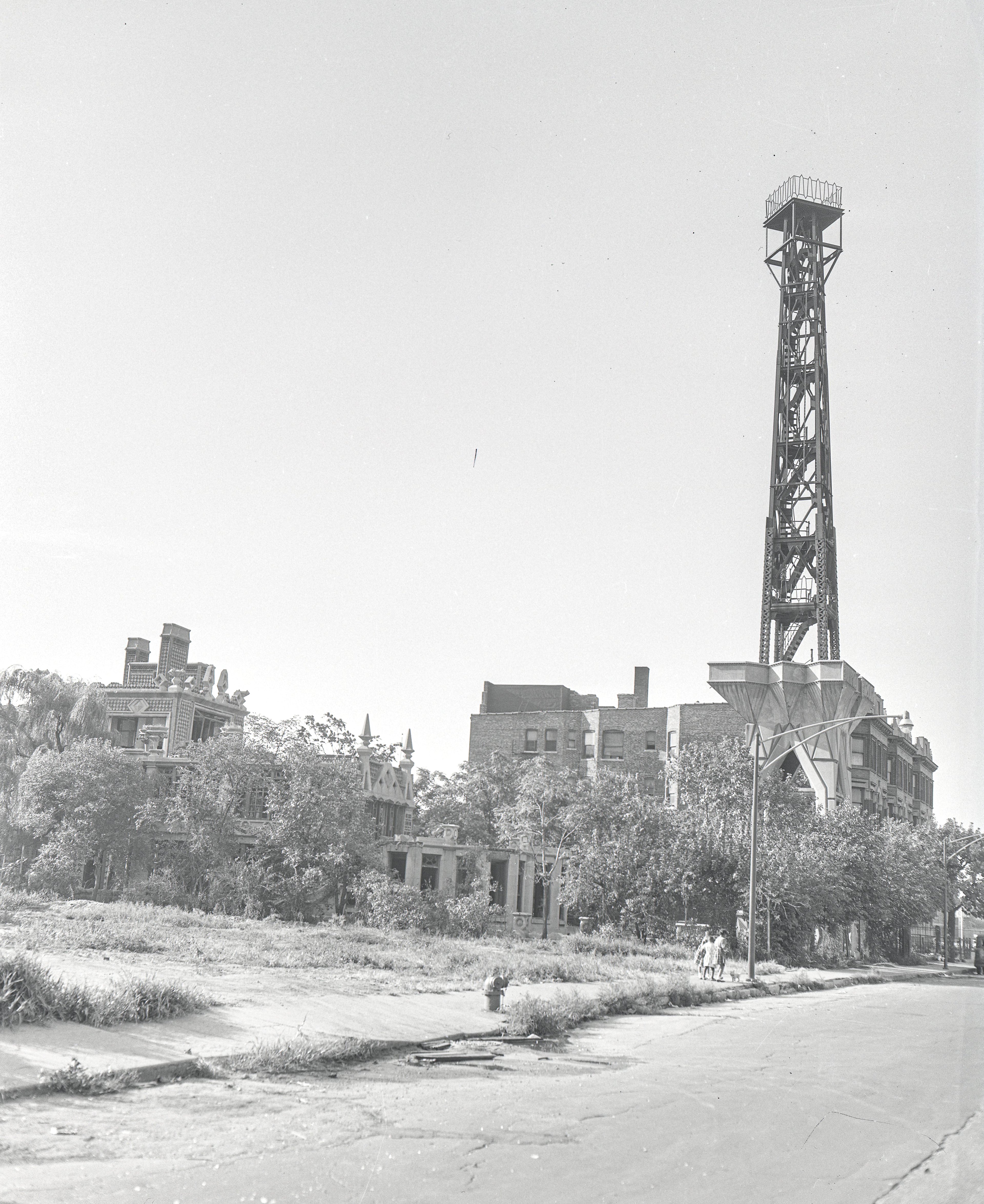 unearthed 1930s washington porter ii kiosk sphink riveted joint steel tower fragment