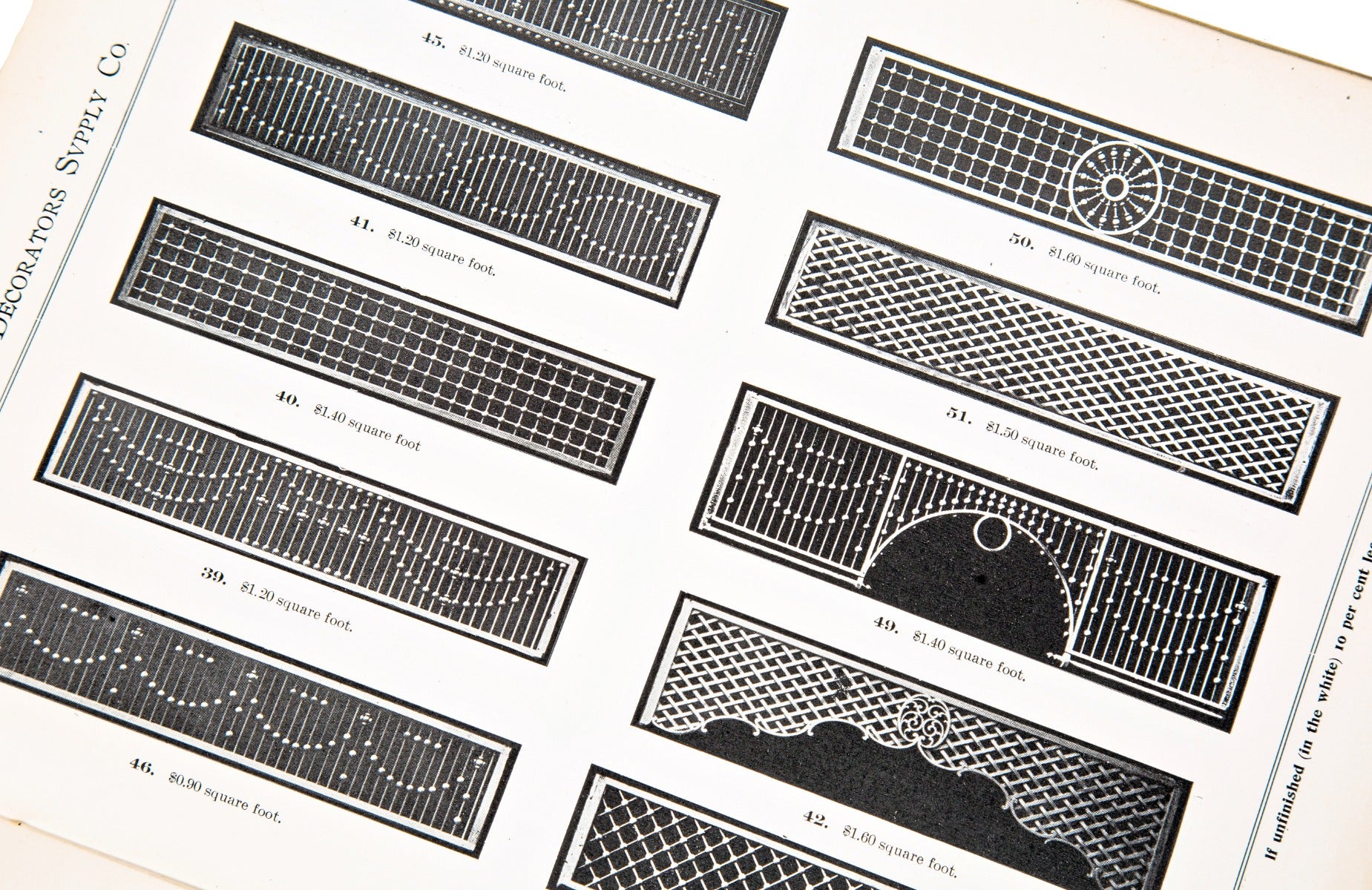 1903 decorators' supply company illustrated catalogue of residential wood and composition grille and fretwork