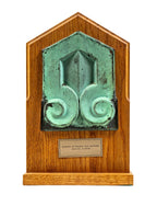 original 1930 ornamental nicely patianted or oxidized stamped copper roof panel from the reconstructed palace of fine arts