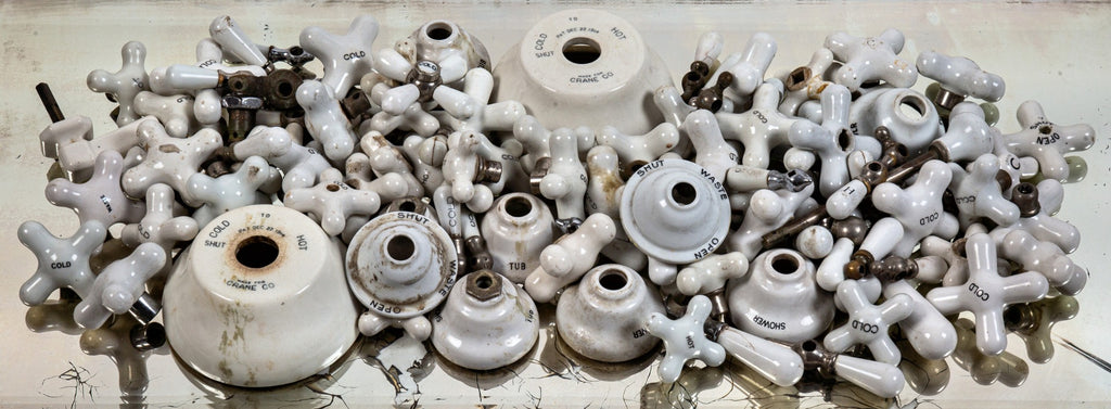 collection of original 19th and early 20th century antique american salvaged chicago plumbing fixture accessories