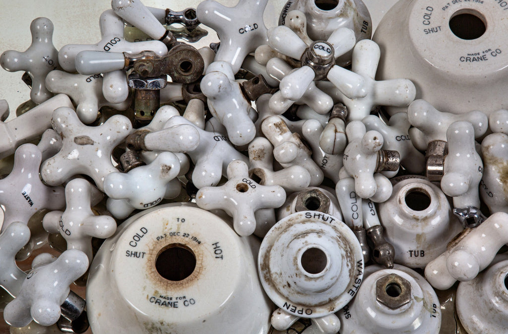 collection of original 19th and early 20th century antique american salvaged chicago plumbing fixture accessories