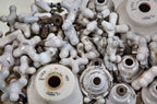collection of original 19th and early 20th century antique american salvaged chicago plumbing fixture accessories