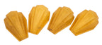 group of four matching hard to find art deco depression-era "rayburn" series amber-colored light fixture glass slip shades