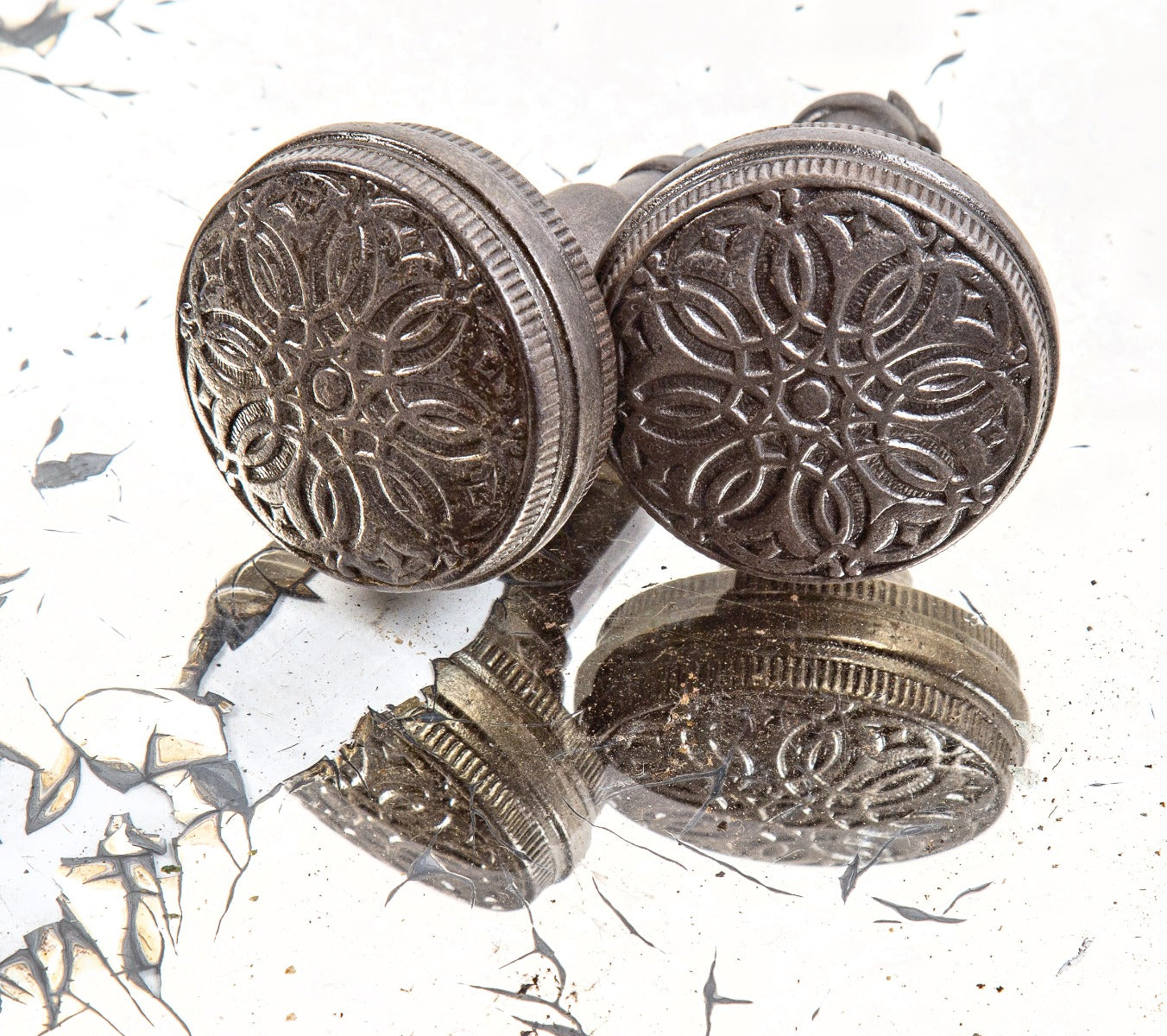 "sullivanesque" style 1890s ornamental cast iron "tunis" pattern chicago hardware company doorknobs