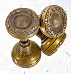 matching set of original early 20th century ornamental cast bronze chicago city hall building doorknobs with nicely aged finish