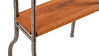 refinished early 20th century repurposed brushed tubular steel vintage medical sterilizer table with newly added cherry wood top and shelf