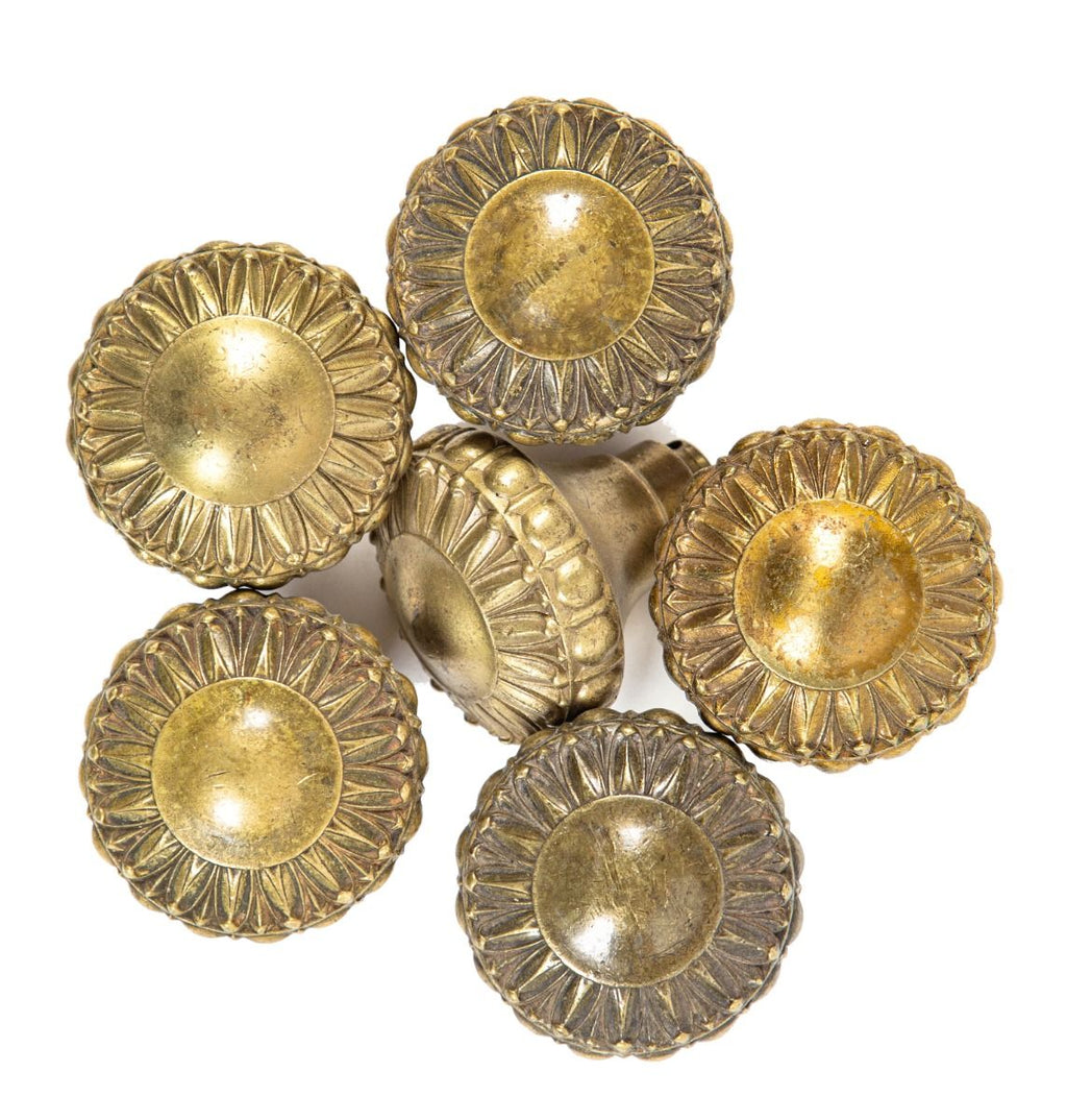 six matching custom-designed cast brass jarvis hunt-designed chicago tribune plant doorknobs