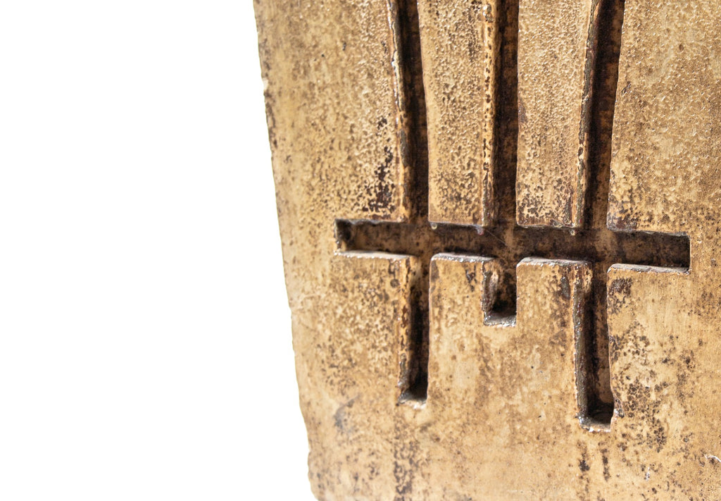 post-chicago fire 19th century exterior hand carved lemont limestone commercial loft building window keystone with abstract floral motif