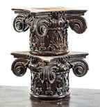 two matching early 20th century decorators supply company neoclassical style gesso and wood columns capitals