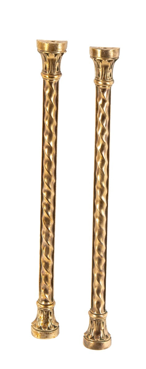 two matching museum-quality ornamental cast bronze exterior railway building exchange neoclassical style diminutive pilasters