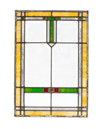 original 1920's salvaged chicago prairie style strongly geometric interior residential bungalow art glass window