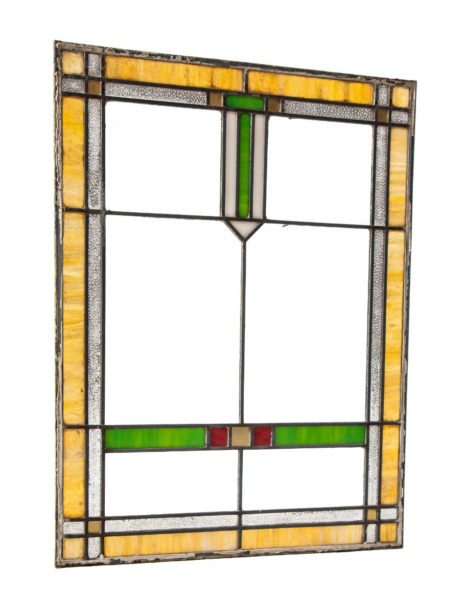 single all original and intact early 20th century prairie style chicago bungalow leaded art glass residential window