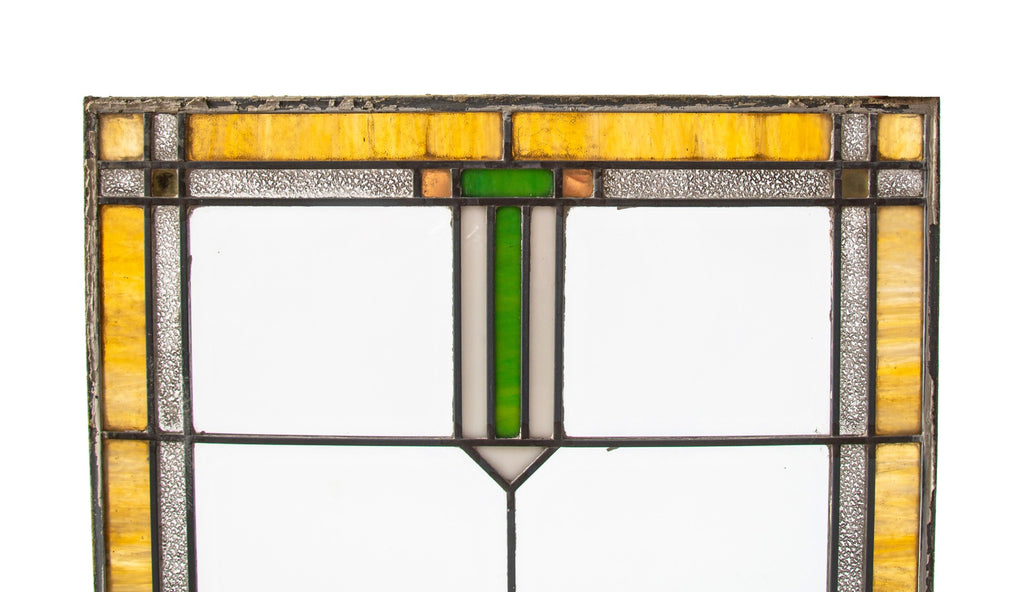 single all original and intact early 20th century prairie style chicago bungalow leaded art glass residential window