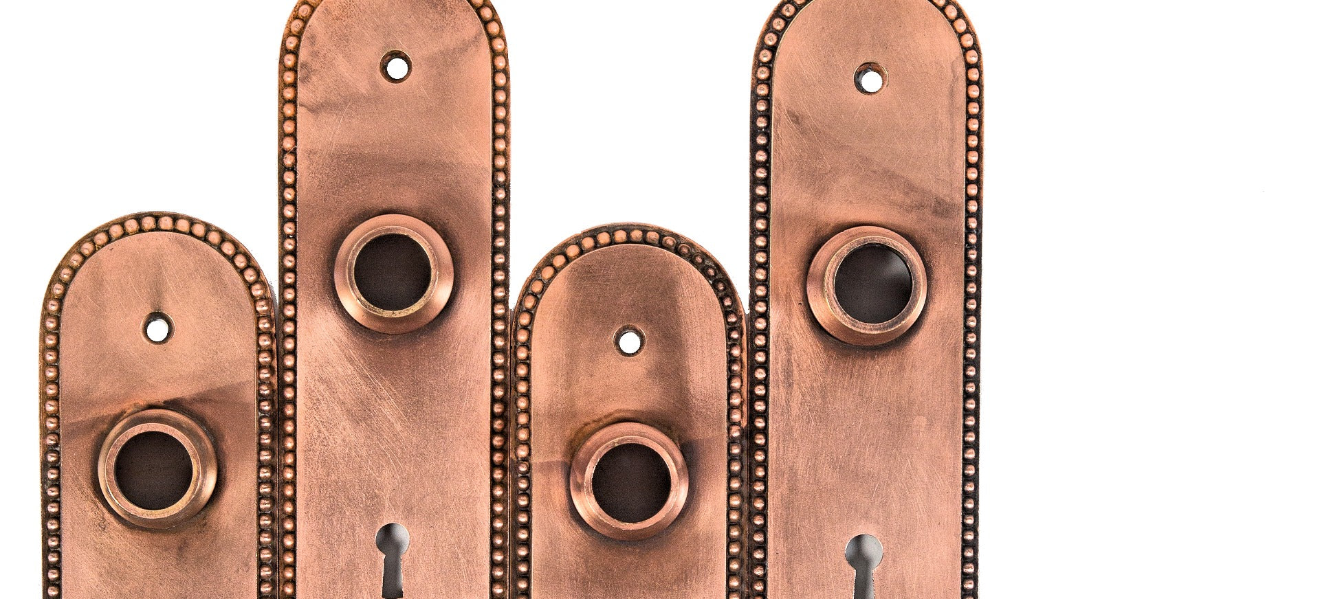 original late 19th century historically important ornamental cast bronze holabird and roche old colony building doorknob backplates