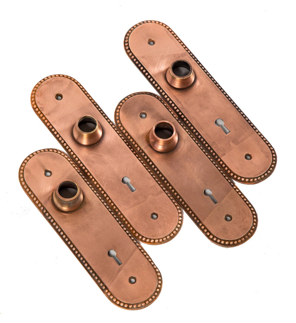 original late 19th century historically important ornamental cast bronze holabird and roche old colony building doorknob backplates